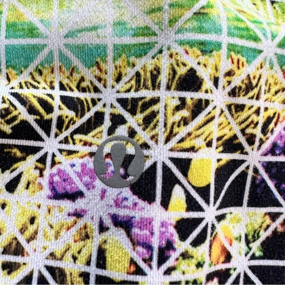 Lululemon Wunder Under Crop II Full-On Luon Roll Down Paradise Grid SZ 6* 22” - Picture 3 of 9